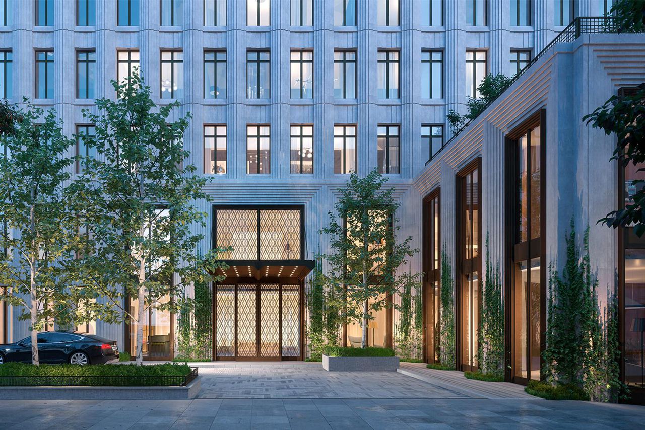 Entrance of The Vandewater condominium in Manhattan