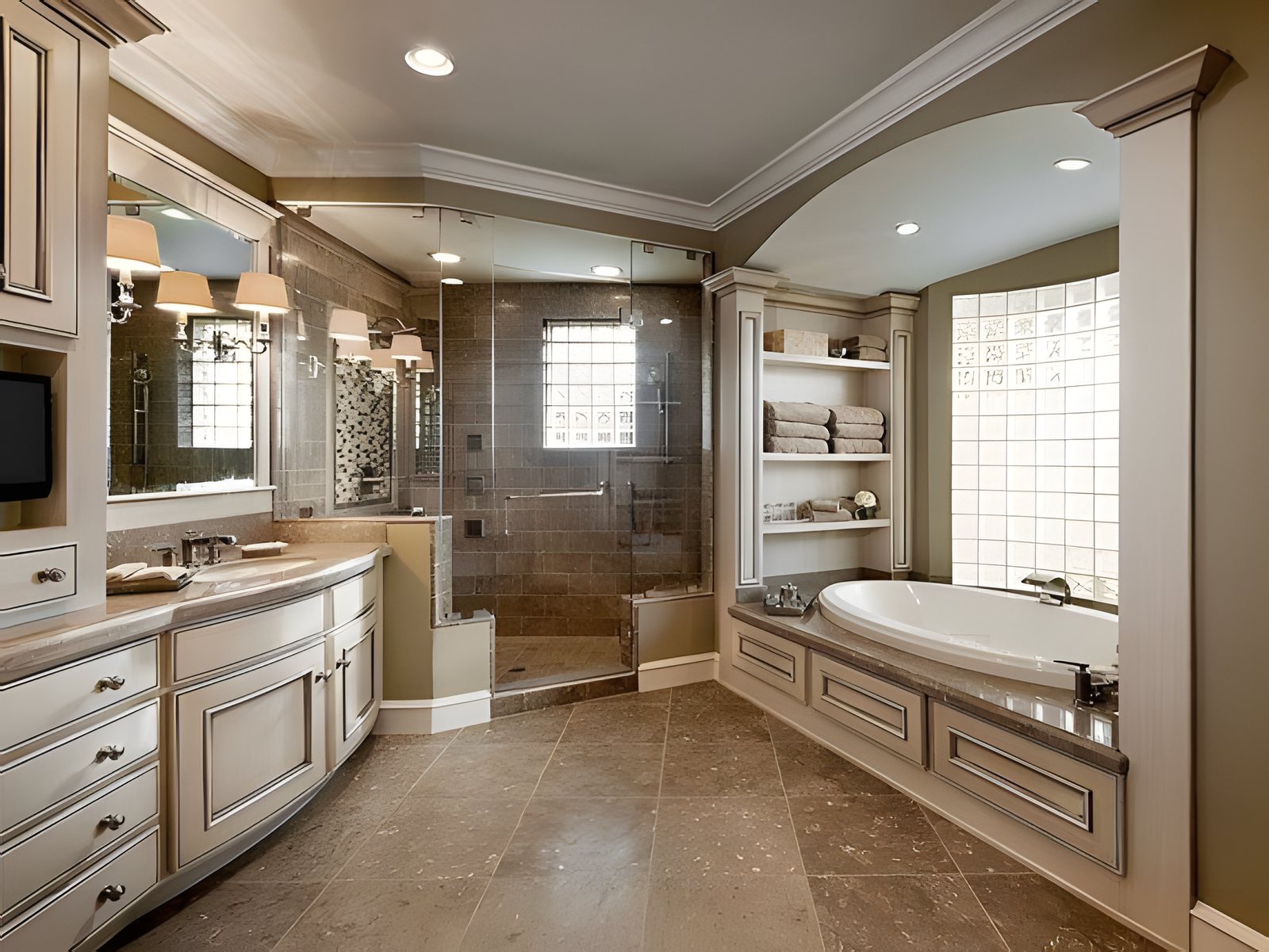 Tiled bathroom with an electric heated floor